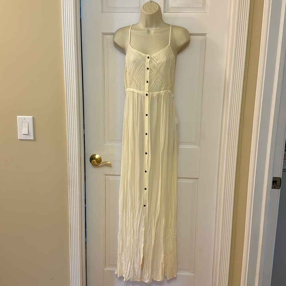 NWT ROXY Women’s Cream Crochet Coverup Dress Size Small